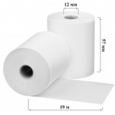 Чековая лента для кассового аппарата, 57 мм*19 м*12 мм
